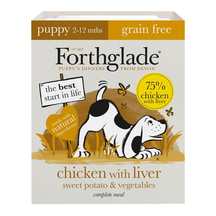 Forthglade 2-12 Months Puppy Complete Meal grain Free Chicken & Liver 18 X 395g