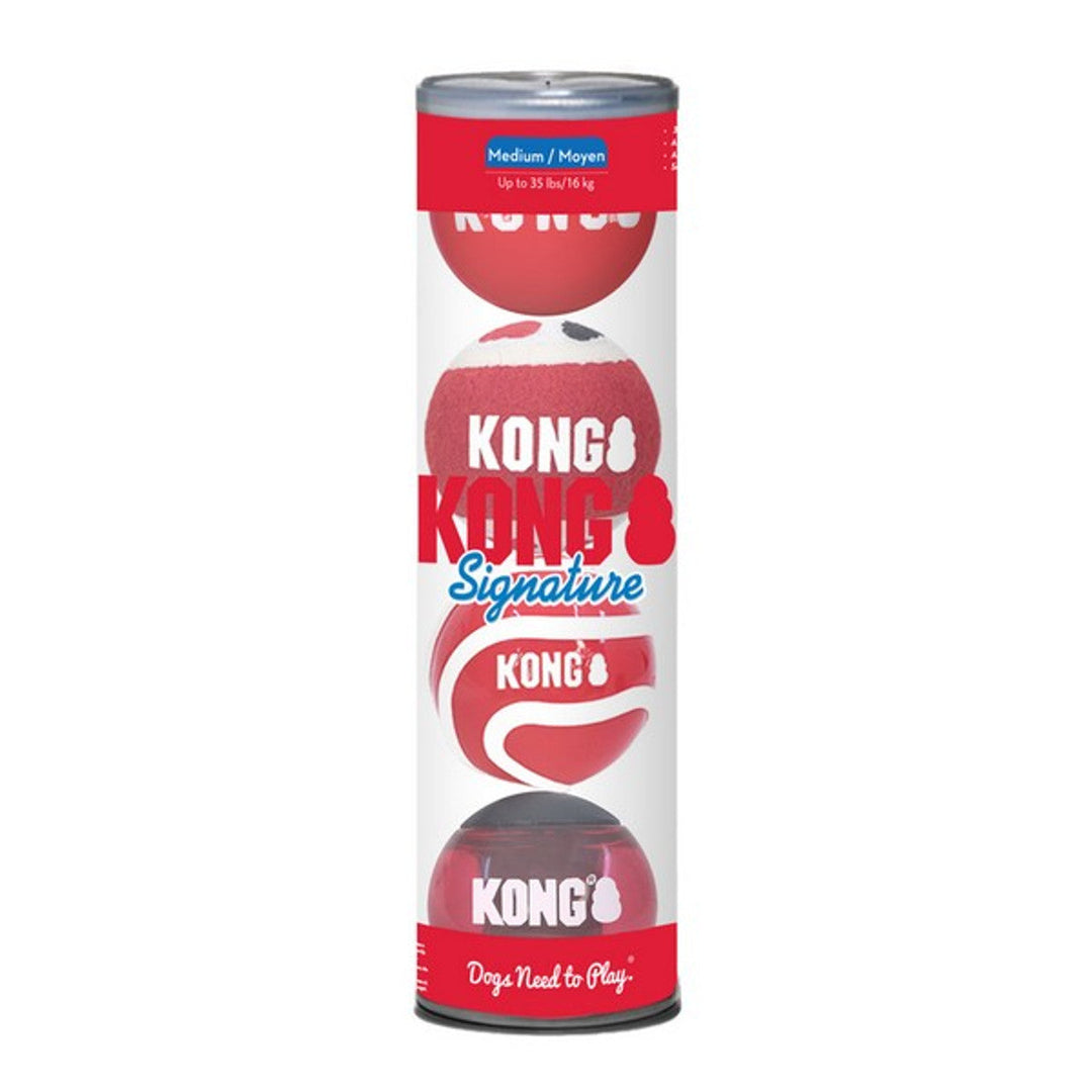 Kong Signature Balls Assorted Medium 4PK