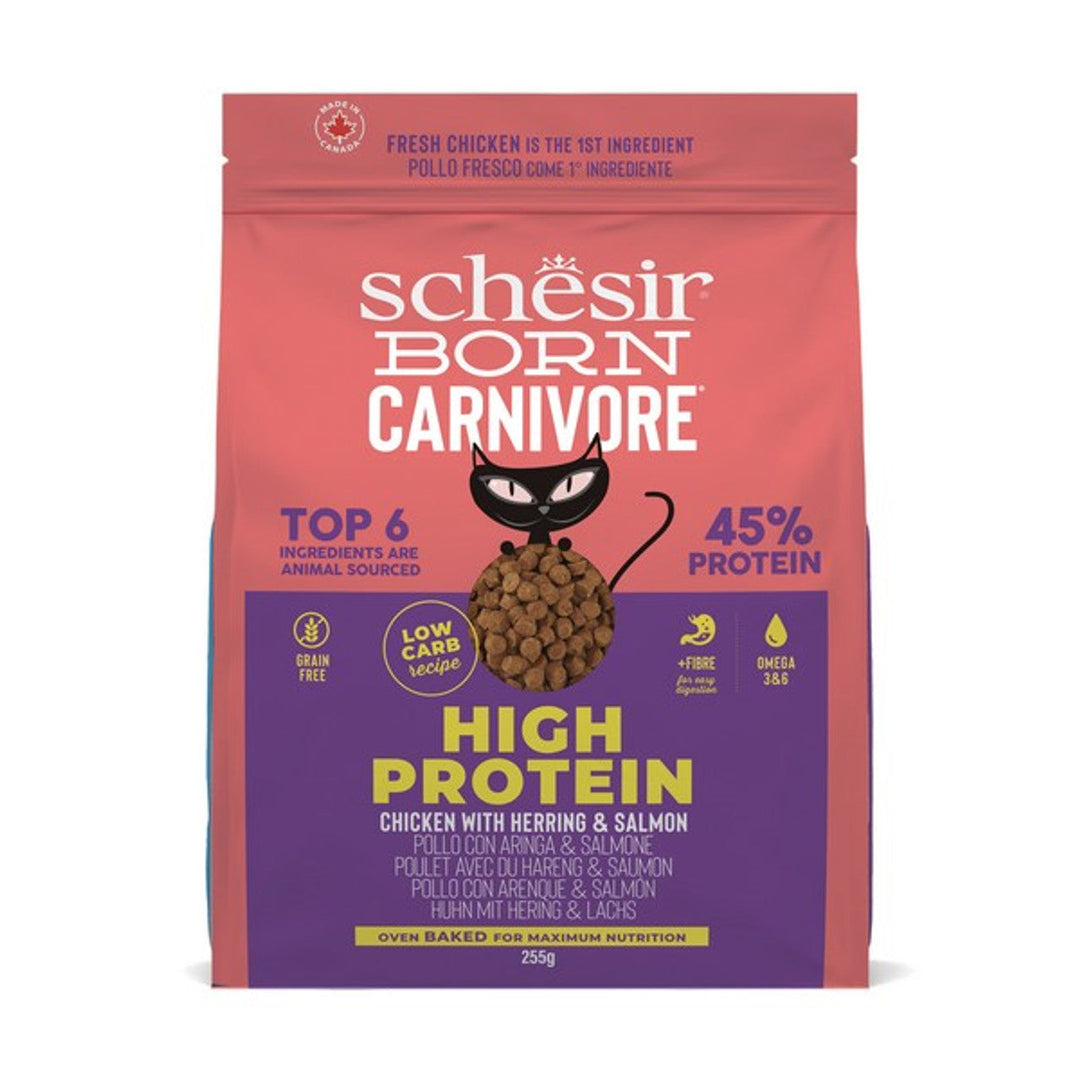 Schesir Dry Born Carnivore Herring & Salmon Adult 255G x 8
