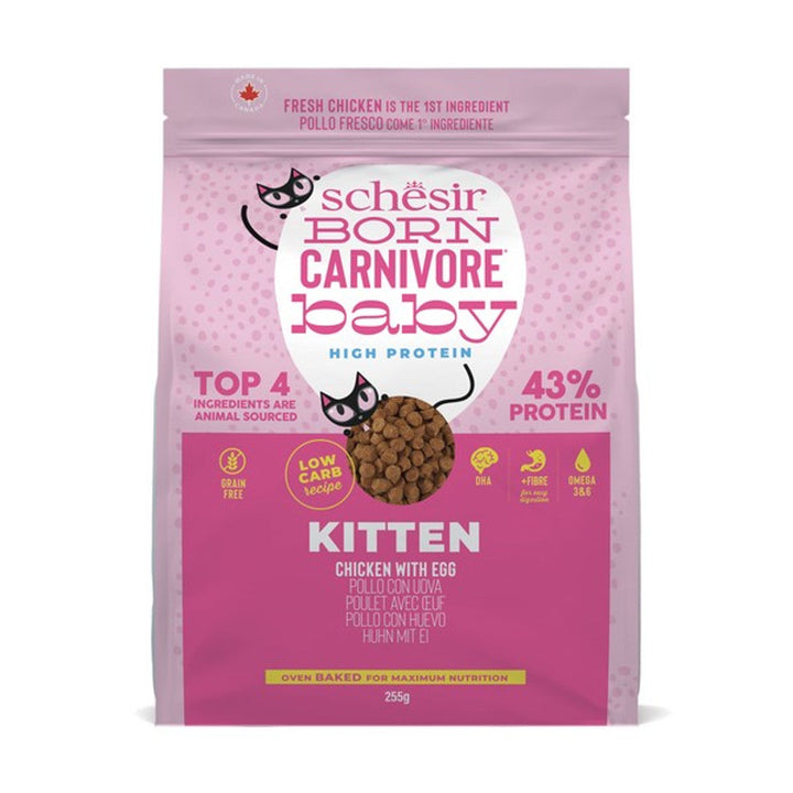 Schesir Dry Born Carnivore Chicken & Egg Baby 255G x 8