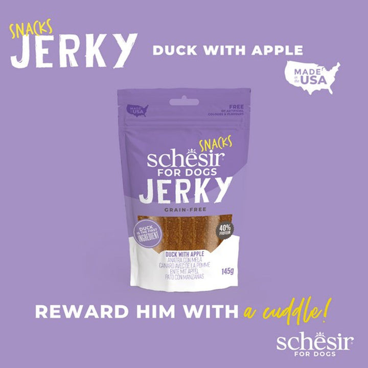 Schesir Dog Snack Jerky Duck & Apple 145G