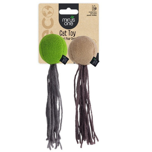 All For Paws Minus One Felt Cat Toy Two Pack Balls