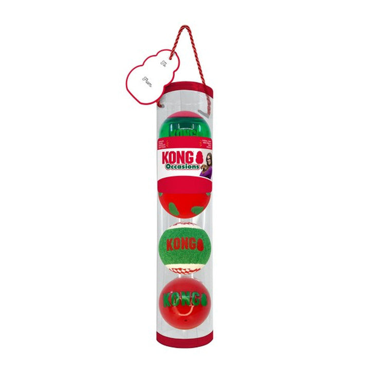 KONG Holiday Occasions Balls 4pk Medium