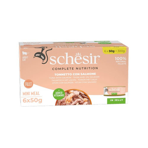 Schesir Tuna with Salmon In Jelly Complete and Balanced 6X50g