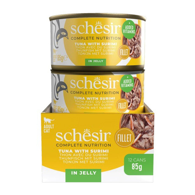 Schesir Tuna with Surimi In Jelly Complete and Balanced 85g x 12