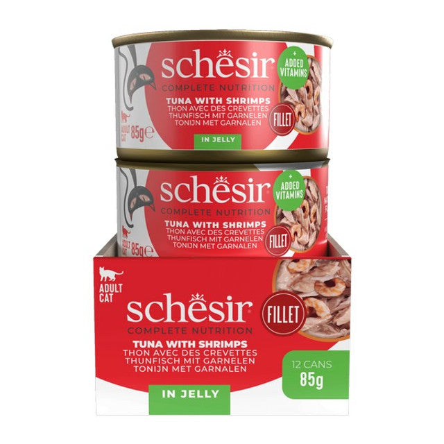 Schesir Tuna with Shrimps In Jelly Complete and Balanced 85g x 12