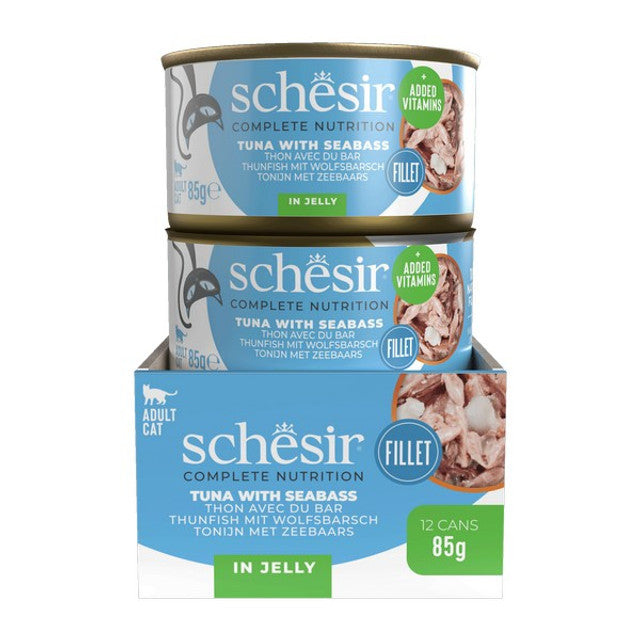 Schesir Tuna with Seabass In Jelly Complete and Balanced 85g x 12