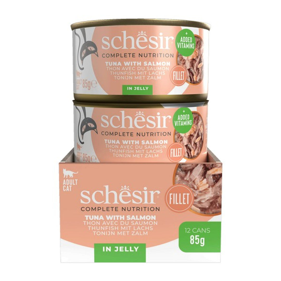 Schesir Tuna with Salmon In Jelly Complete and Balanced 85g x 12