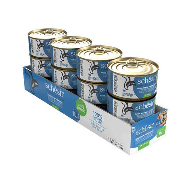 Schesir Tuna with Pilchard In Jelly Complete and Balanced 85g x 12