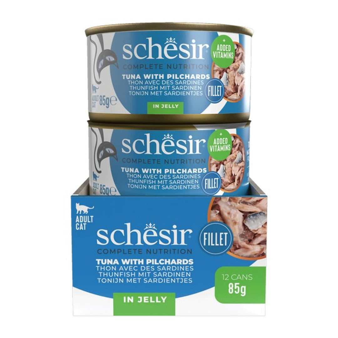 Schesir Tuna with Pilchard In Jelly Complete and Balanced 85g x 12