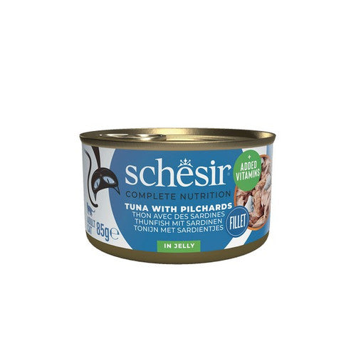 Schesir Tuna with Pilchard In Jelly Complete and Balanced 85g x 12
