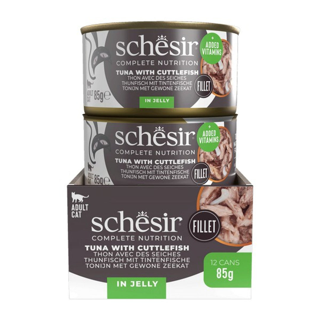Schesir Tuna with Cuttlefish In Jelly Complete and Balanced 85g x 12