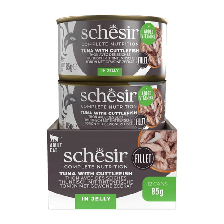Schesir Tuna with Cuttlefish In Jelly Complete and Balanced 85g x 12
