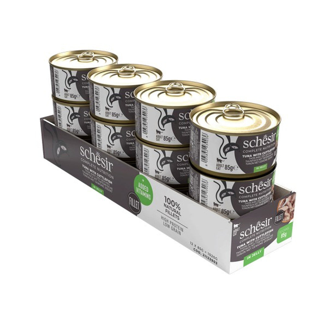 Schesir Tuna with Cuttlefish In Jelly Complete and Balanced 85g x 12