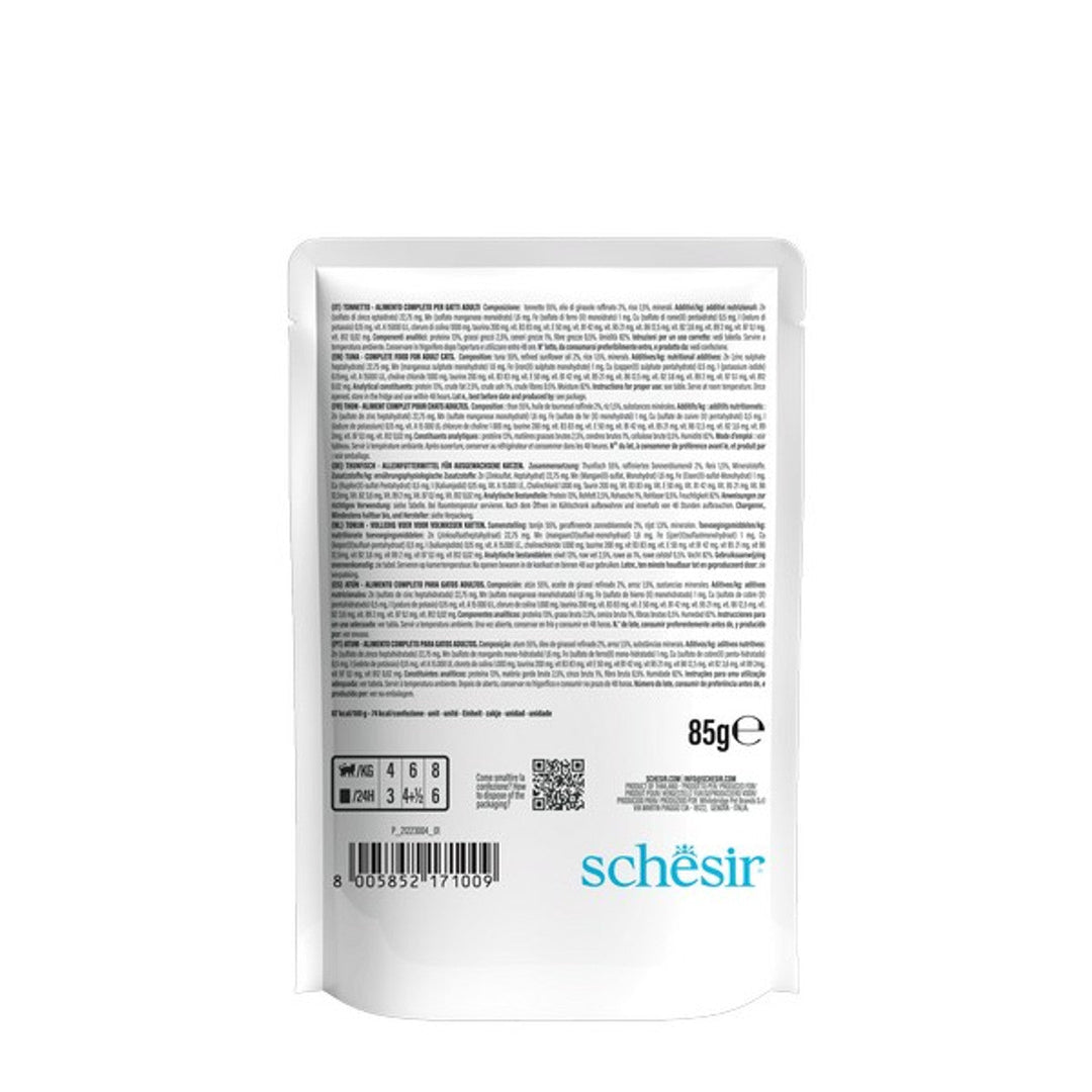 Schesir Tuna In Jelly Pouch Complete and Balanced 85g x 12