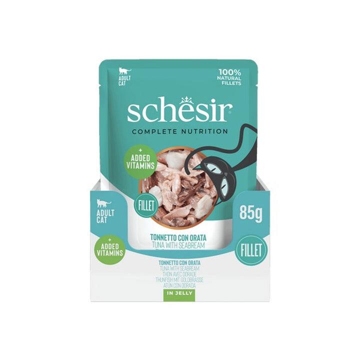 Schesir Tuna with Seabream In Jelly Pouch Complete and Balanced 85g x 12