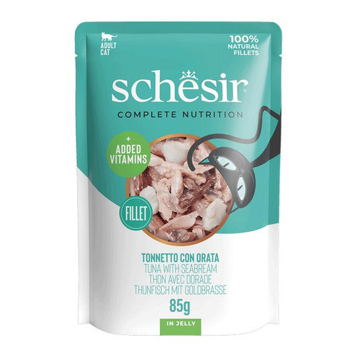 Schesir Tuna with Seabream In Jelly Pouch Complete and Balanced 85g x 12