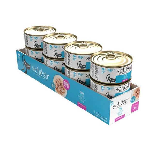 Schesir Tuna In Broth Complements 70g x 12