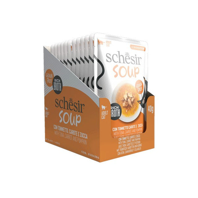 Schesir Soup Tuna with Carrots & Pumpkin Complements 40g x 12