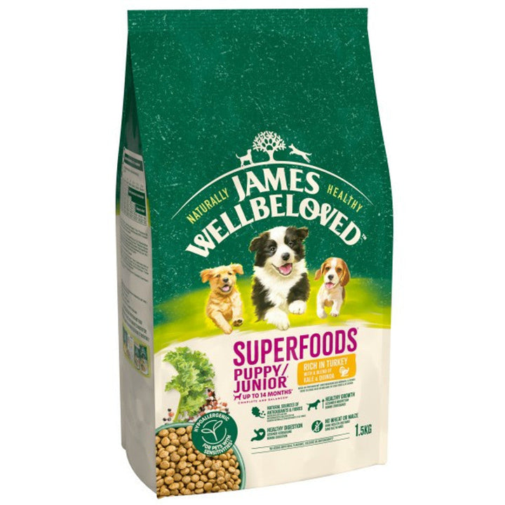 James Wellbeloved Superfoods Puppy/Junior Turkey with Kale &amp; Quinoa 1.5kg