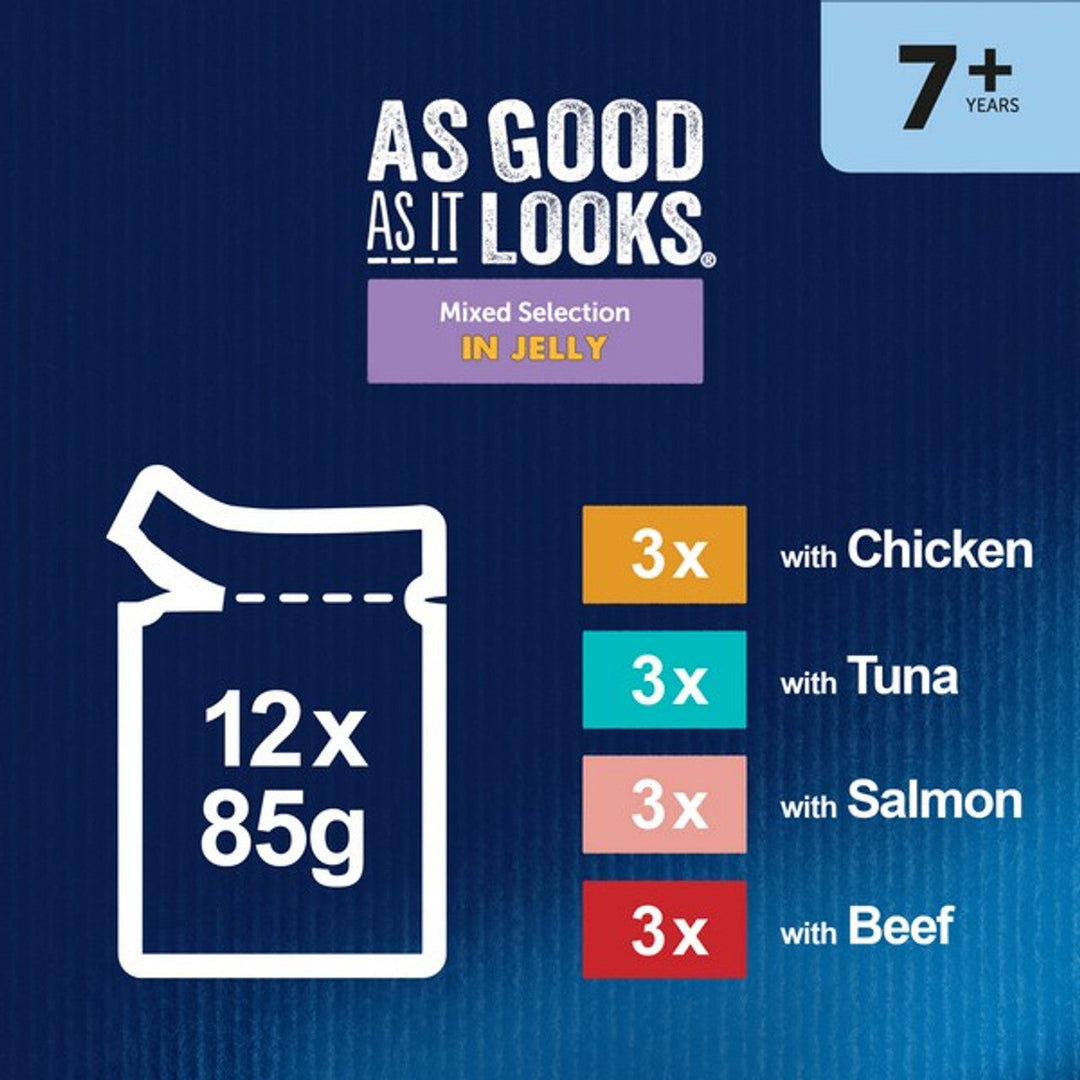 Felix As Good As It Looks 7+ Cat Mixed Selection In Jelly 12 X 85G