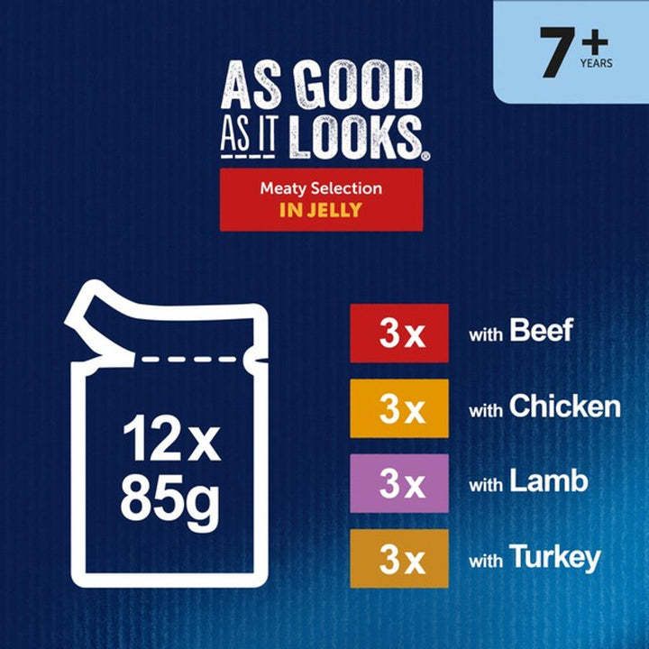 Felix As Good As It Looks 7+ Cat Meaty Selection In Jelly 12 X 85G