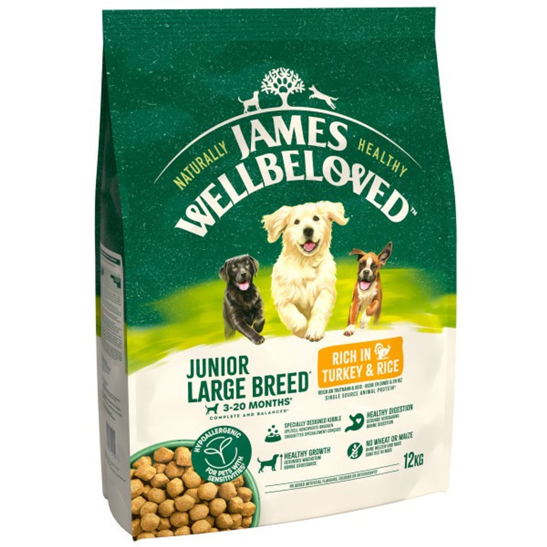 James Wellbeloved Junior Large Breed Turkey & Rice 12kg