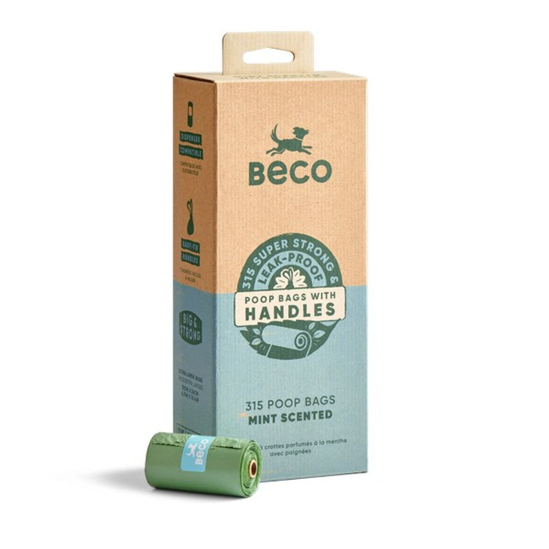 Beco Mint Scented Tie Handle Poop Bags 315's