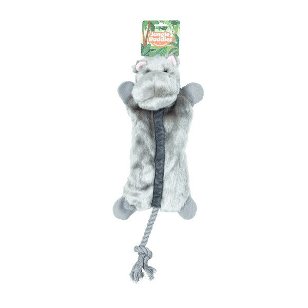 Animal Instincts Jungle Buddies Plush Hippo with Rope Toy
