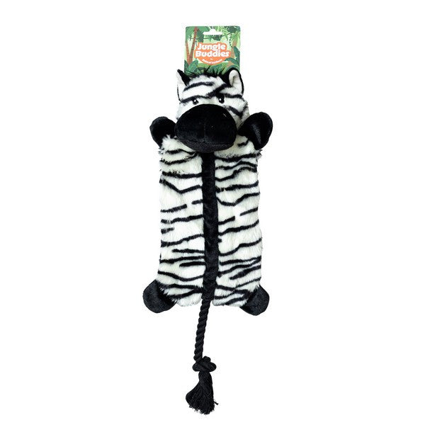 Animal Instincts Jungle Buddies Plush Zebra with Rope Toy
