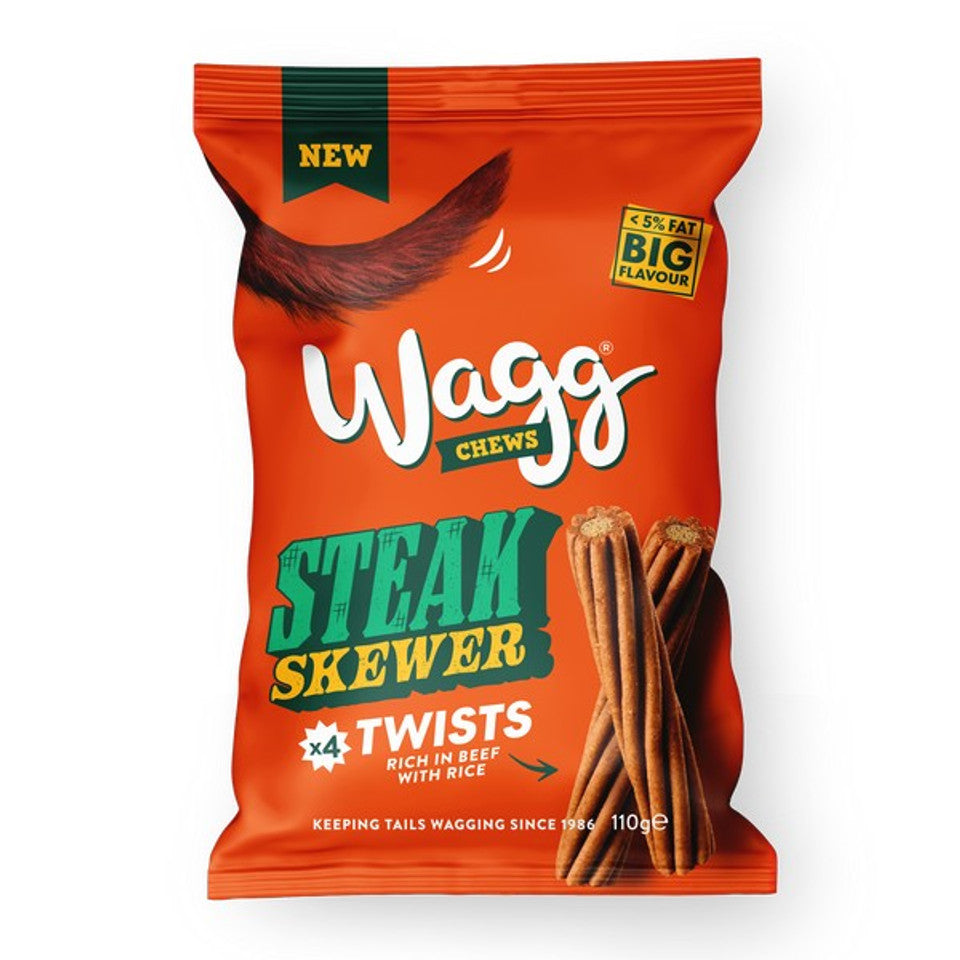 Wagg Chews Steak Skewer Twists 110g