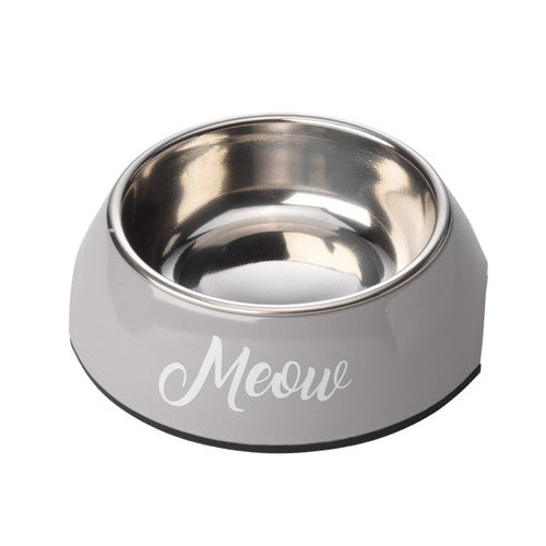 House of Paws Grey Meow Cat Bowl