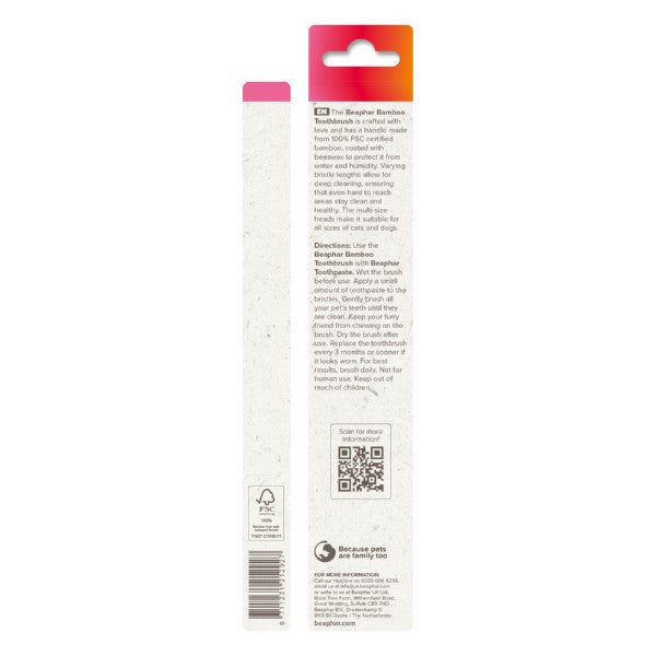 Beaphar Double Ended Bamboo Toothbrush For Cats And Dogs