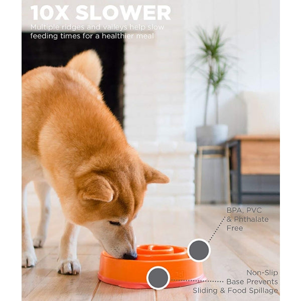 Rosewood Outward Hound Fun Feeder Swirl Orange Medium Dog Puzzle Toy