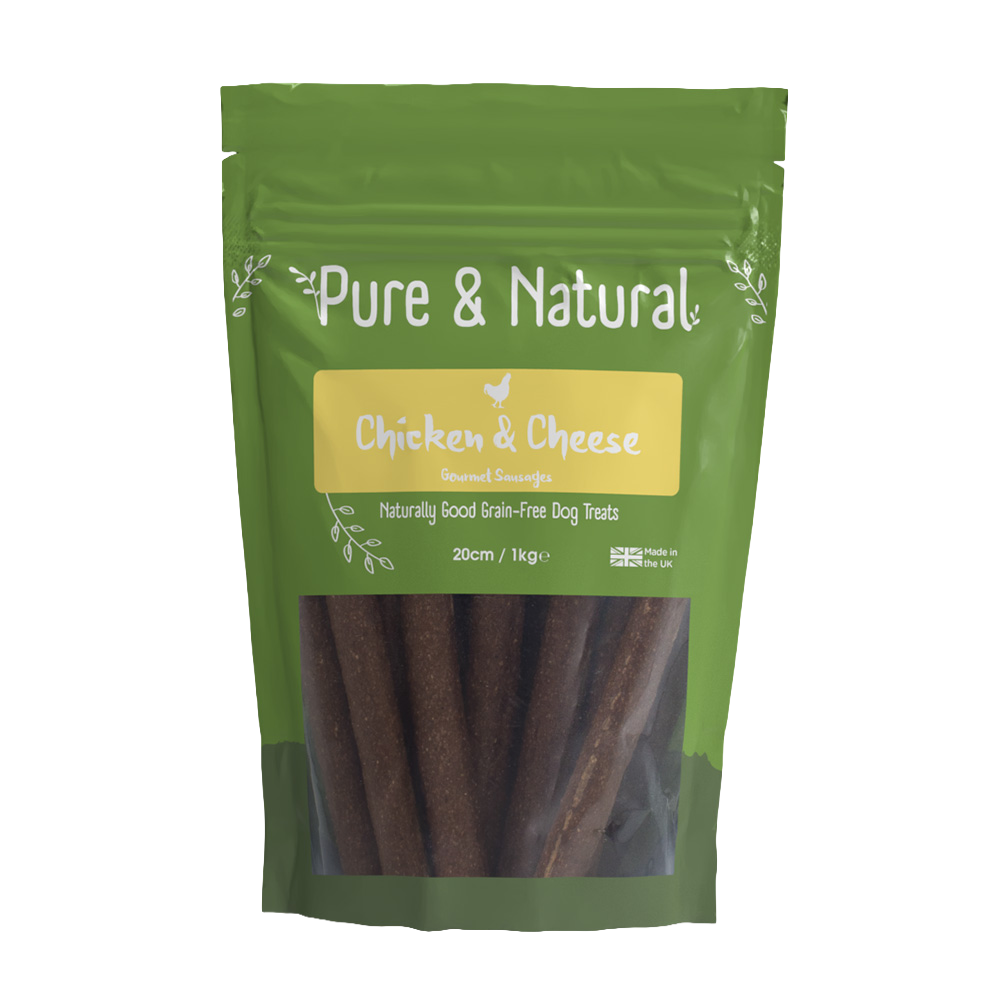 Pure & Natural Chicken & Cheese Gourmet Sausages 20cm 1kg
