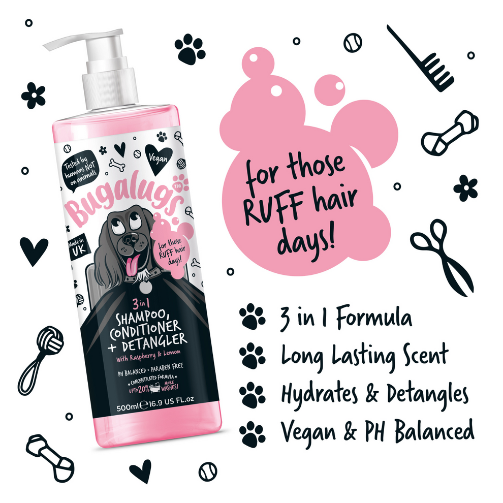 Bugalugs 3 In 1 Shampoo, Conditioner & Detangler 500Ml