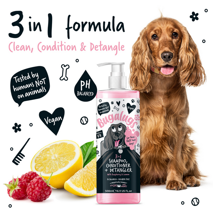 Bugalugs 3 In 1 Shampoo, Conditioner & Detangler 500Ml