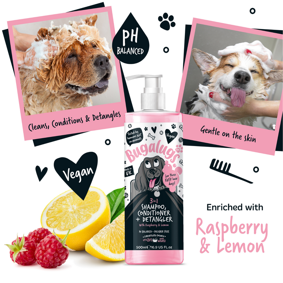 Bugalugs 3 In 1 Shampoo, Conditioner & Detangler 500Ml