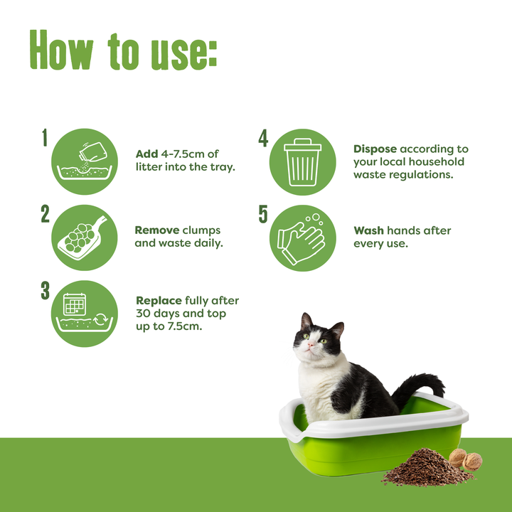 Natures Calling Cat Litter From Walnut Shells 4Kg