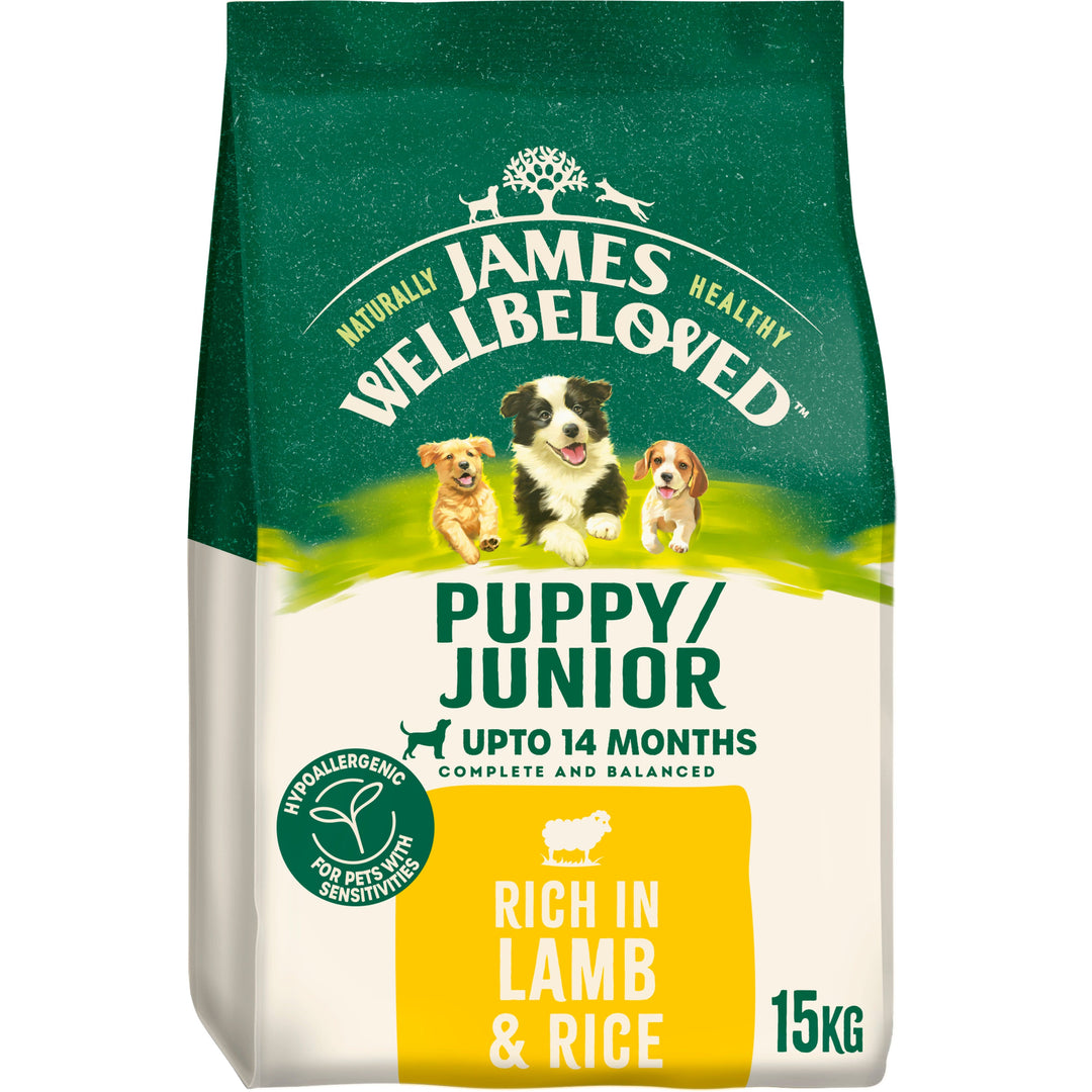James Wellbeloved Dry Dog Puppy/Junior Lamb & Rice 15kg