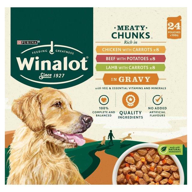 Winalot Perfect Portions Adult Chicken&Carrots, Beef&Potatoes And Lamb&Carrots In Gravy 24X100G