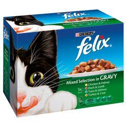 Felix Pouch Mixed Selection in Gravy 12 Pack 100g - Ormskirk Pets
