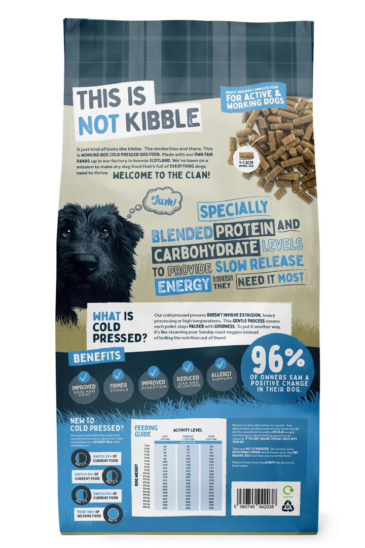 Wilsons Working Dog Fish Dry 15kg Cold Pressed Dog Food