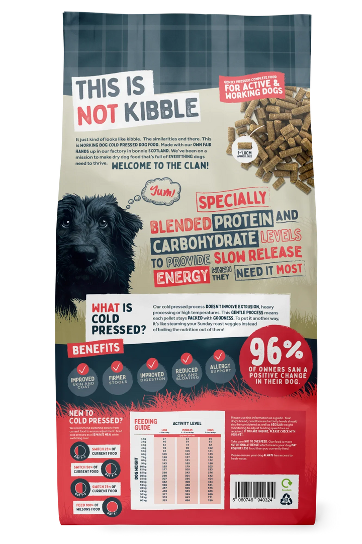 Wilsons Working Dog Beef Dry 15kg Cold Pressed Dog Food