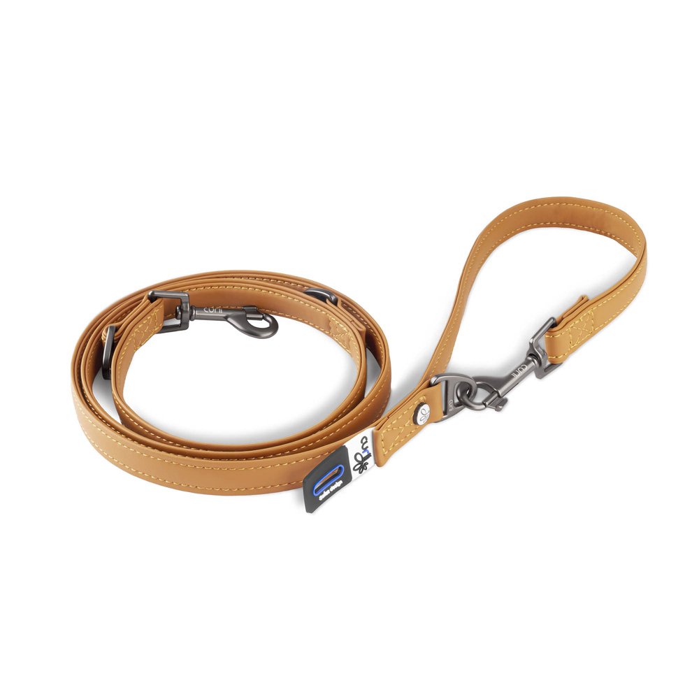 Curli Apple Leather Dog Adjustable Leash Brown