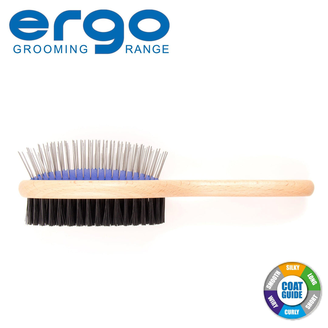 Ancol Wood Handle Double Sided Brush L