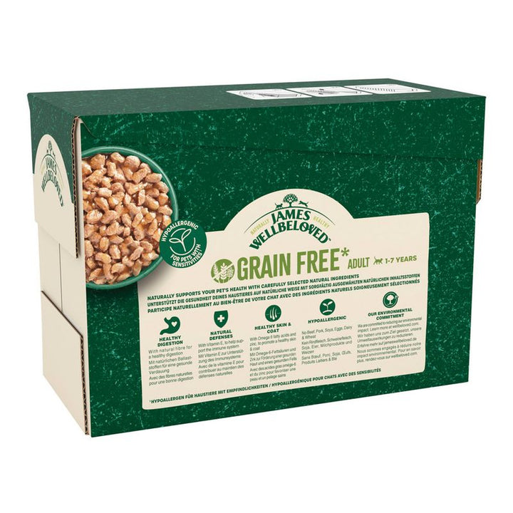 James Wellbeloved Adult Cat Grain Free Salmon In Gravy  12 X 85G