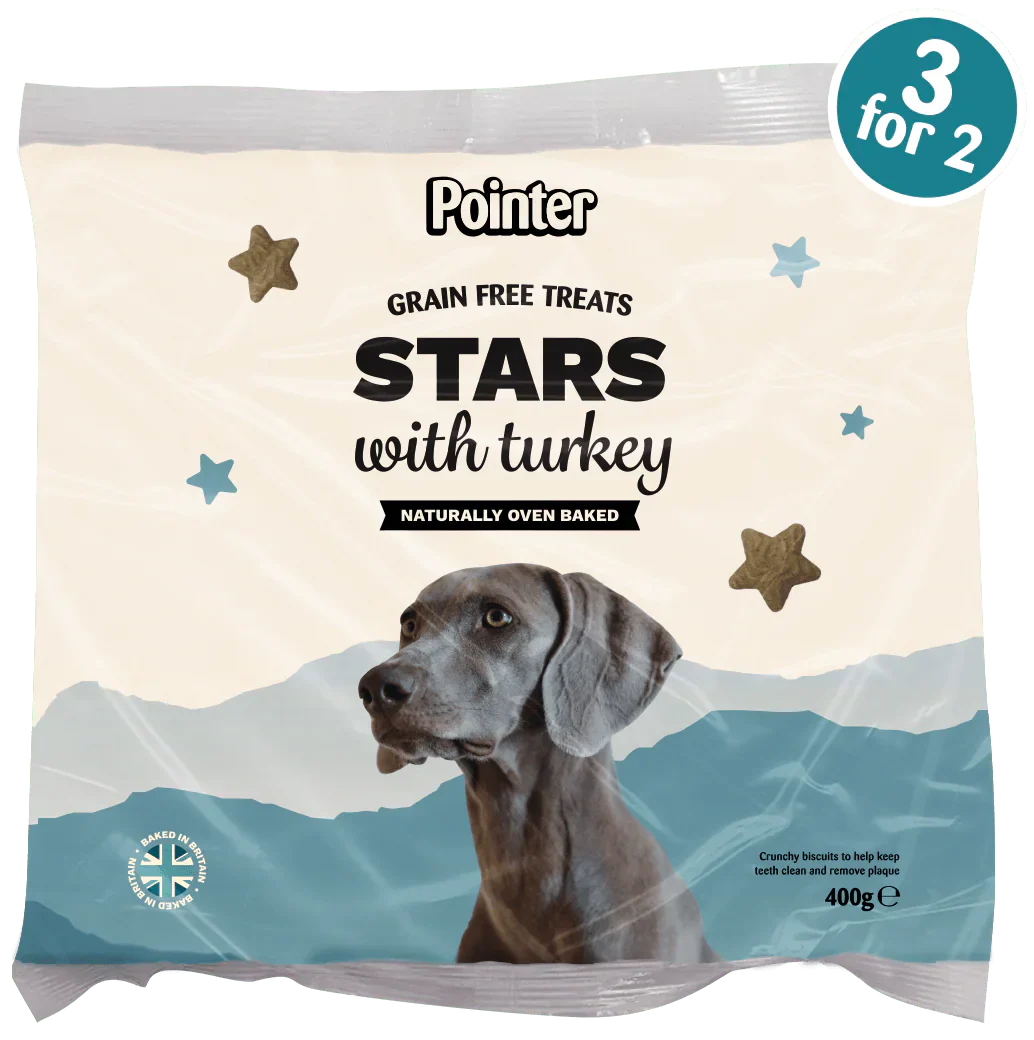 Pointer Grain Free Turkey Stars 400G Buy 2 get one FREE