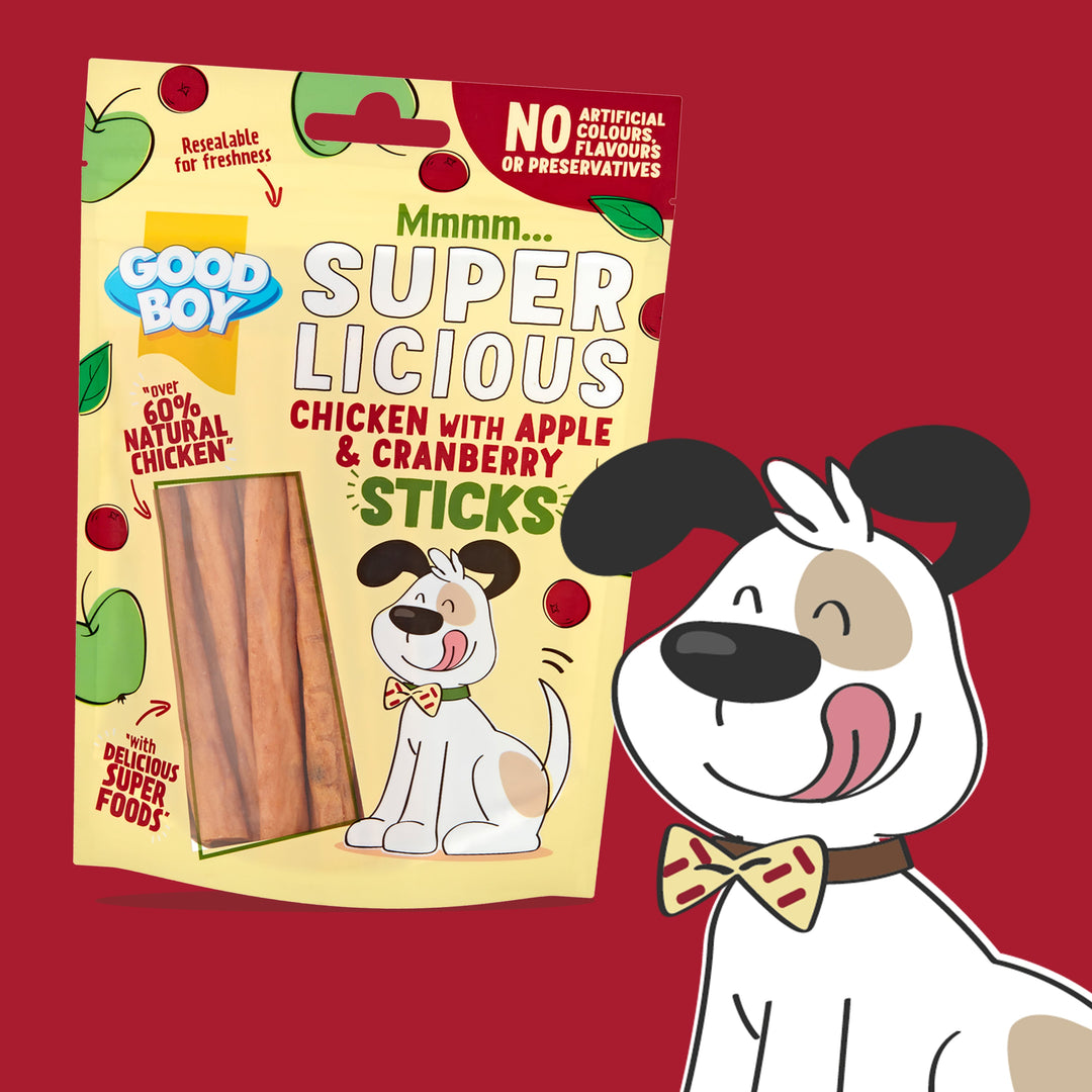 Good Boy Chicken with Apple &amp; Cranberry Sticks 100g