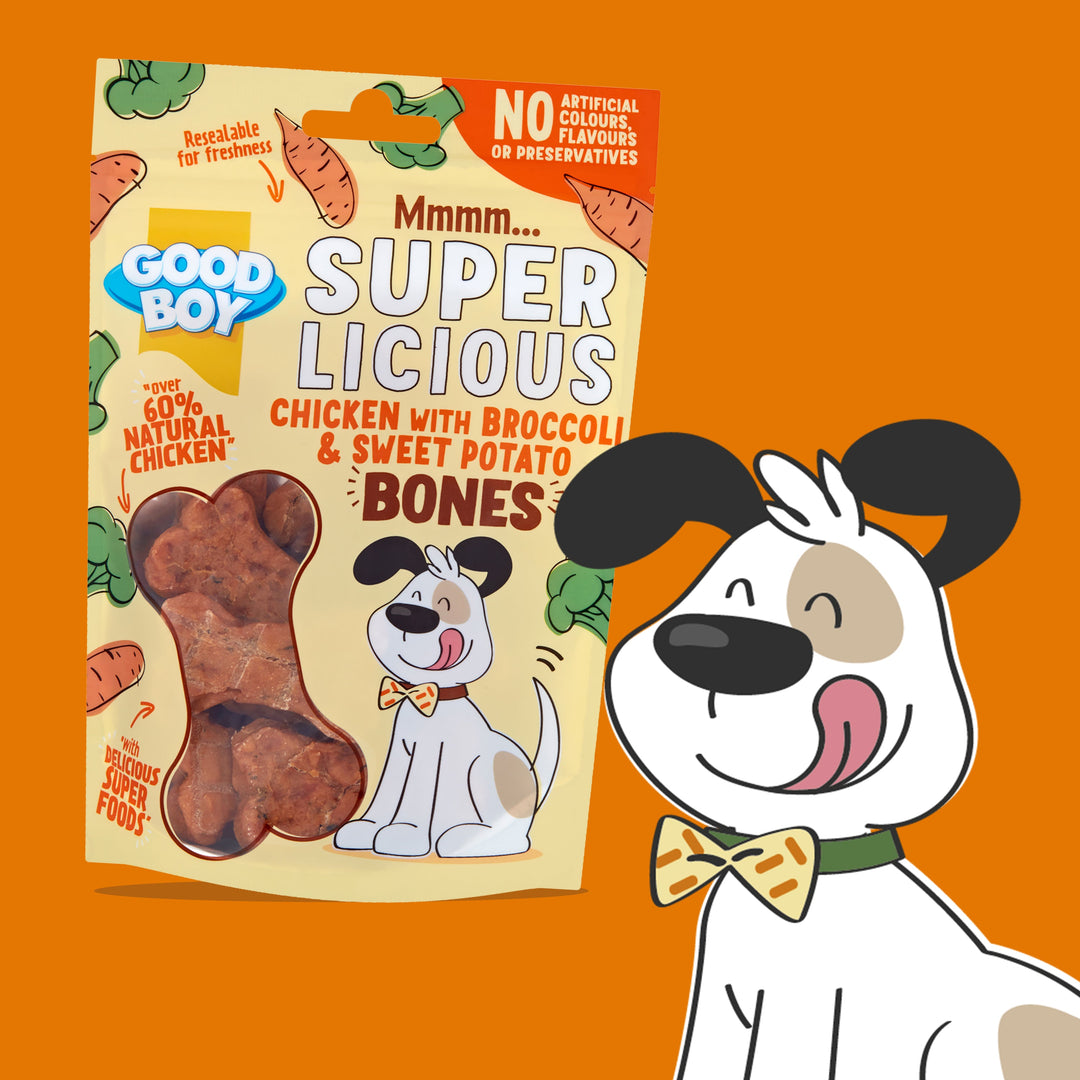 Good Boy Super Licious Chicken With Broccoli &amp; Sweet Potato Bones 100g
